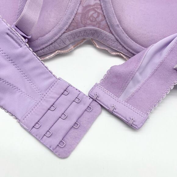 Maidenform Women 34D Love The Lift Balconette Bra Lilac Convertible DM9905 Lace - Picture 6 of 10